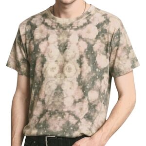 SIMEON FARRAR T Shirt Kaleidoscope Pixel Floral 70's Men's Medium Artsy UK Made